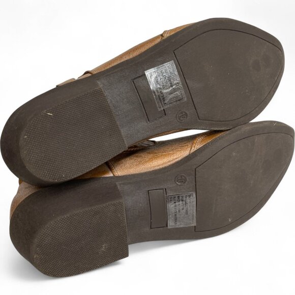 Arizona Ankle Boots Cowgirl Western Cowboy Faux Leather Tan Turquoise Women's 10 - Picture 9 of 12